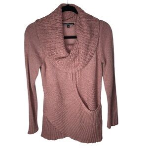 Berretti Mohair Dusty Pink Cowl Neck Sweater Small